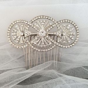 Silver Elegant Crystal Rhinestone Comb Headpiece H